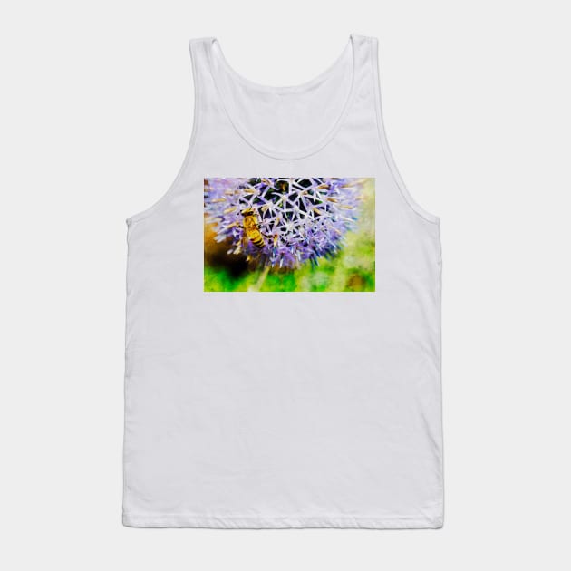 Bee On Small Globe Thistle 4 Tank Top by Robert Alsop